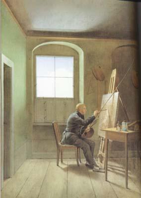 Georg Friedrich Kersting Friedrich Painting in his Studio (mk10) oil painting picture